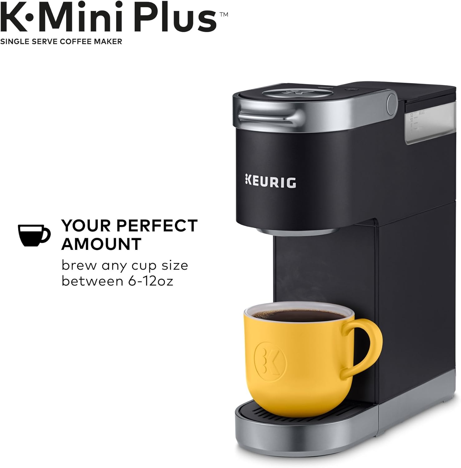 Keurig K-Mini Plus Single Serve K-Cup Pod Coffee Maker with Travel Mug (1 Count) Bundle