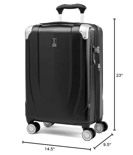 Travelpro Pathways 3 Hardside Expandable Luggage, 8 Spinner Wheels, Lightweight Hard Shell Suitcase, Carry On 21 Inch, Black Knight