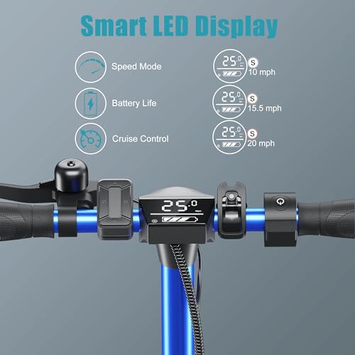 Caroma Electric Scooter, 750/500/350W Motor & 25/20 MPH Speed, Fast Adjustable Electric Scooter for Adults Max 25/20 Miles, Foldable Commuting E-Scooter w. Dual Braking System & Cruise Control