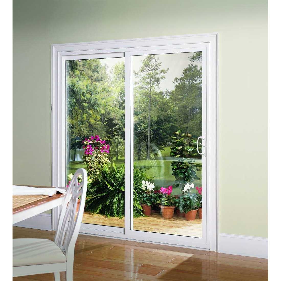 RELIABILT 72-in x 80-in Low-e Argon White Vinyl Sliding Universal Double Patio Door - Shop Hardware Tools Online Store
