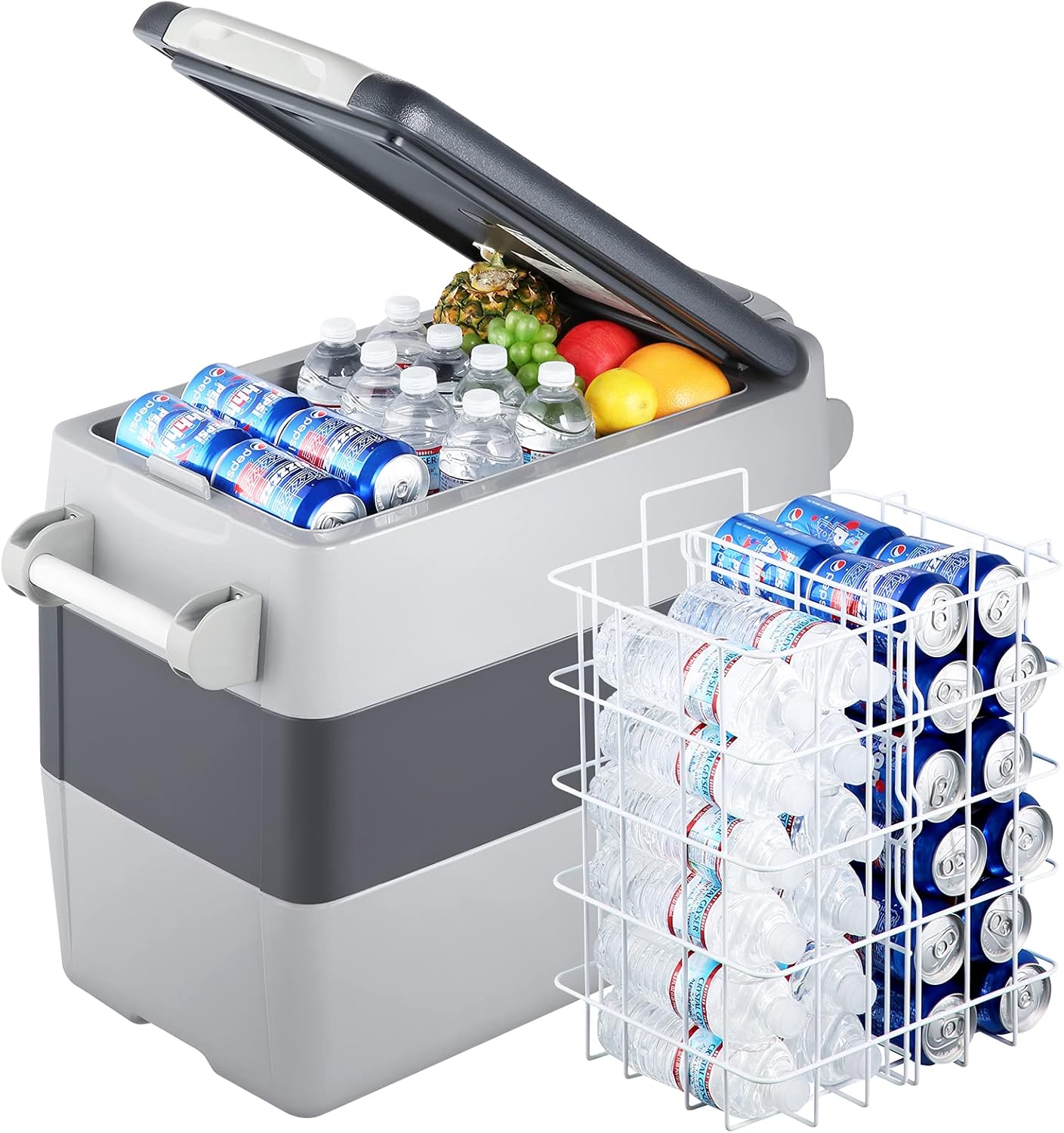 SetPower AJ50 Portable Refrigerator, Car Refrigerator, Portable Fridge Freezer, 12 volt Cooler, Car Fridge, Compact Refrigerator with 3-YEAR Warranty, 12/24V DC and 120-240V AC, Car and Home Use