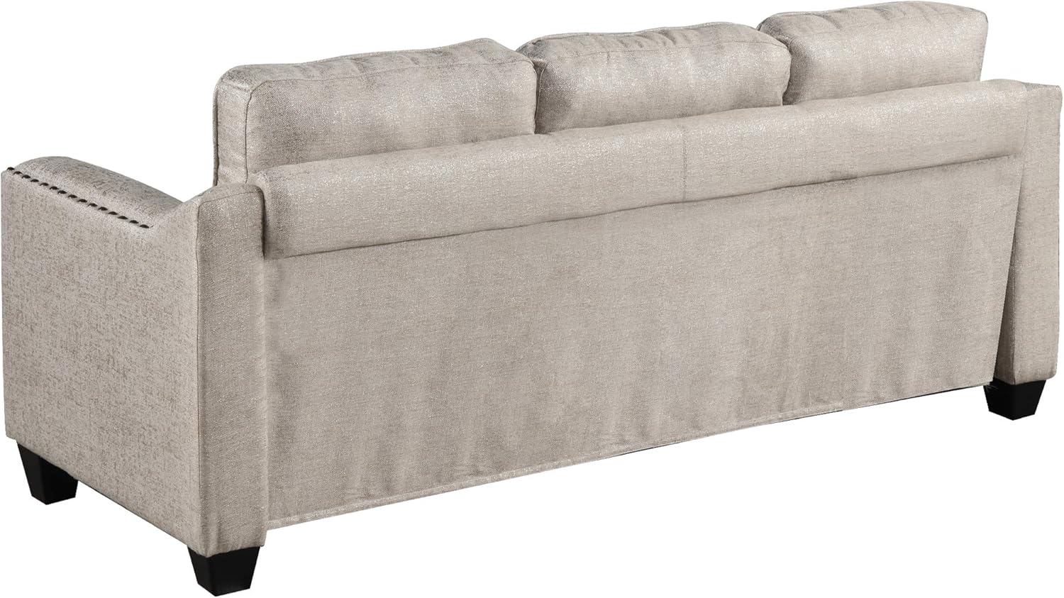 FANYE 3 Pieces Living Room Furniture Sets Include, Loveseat and Armchair, Linen Fabric Upholstered Sectional Classical Rivets Decor and Tufted Back Cushions, Sofa & Couch, 1, Beige 77.2" W