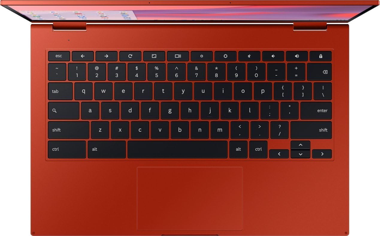 SAMSUNG Galaxy 2 in 1 Chromebook 2 13.3" FHD(1920 x 1080) Touchscreen Laptop, Intel Core i3-10110U, 2.10 GHz, 8GB LPDDR3 RAM, 128GB eMMC, Backlit Keyboard, Chrome OS, Fiesta Red with Accessories