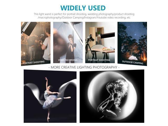 Neewer Light Wand Handheld LED Video Light Stick Photography Lighting Kit with Barndoor/Remote Control/Carry Bag, USB Rechargeab