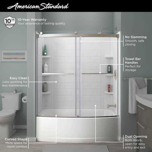 American Standard Ovation Curve 60 in. W x 72 in. H Sliding Frameless Barn Shower Door - Shop Hardware Tools Online Store