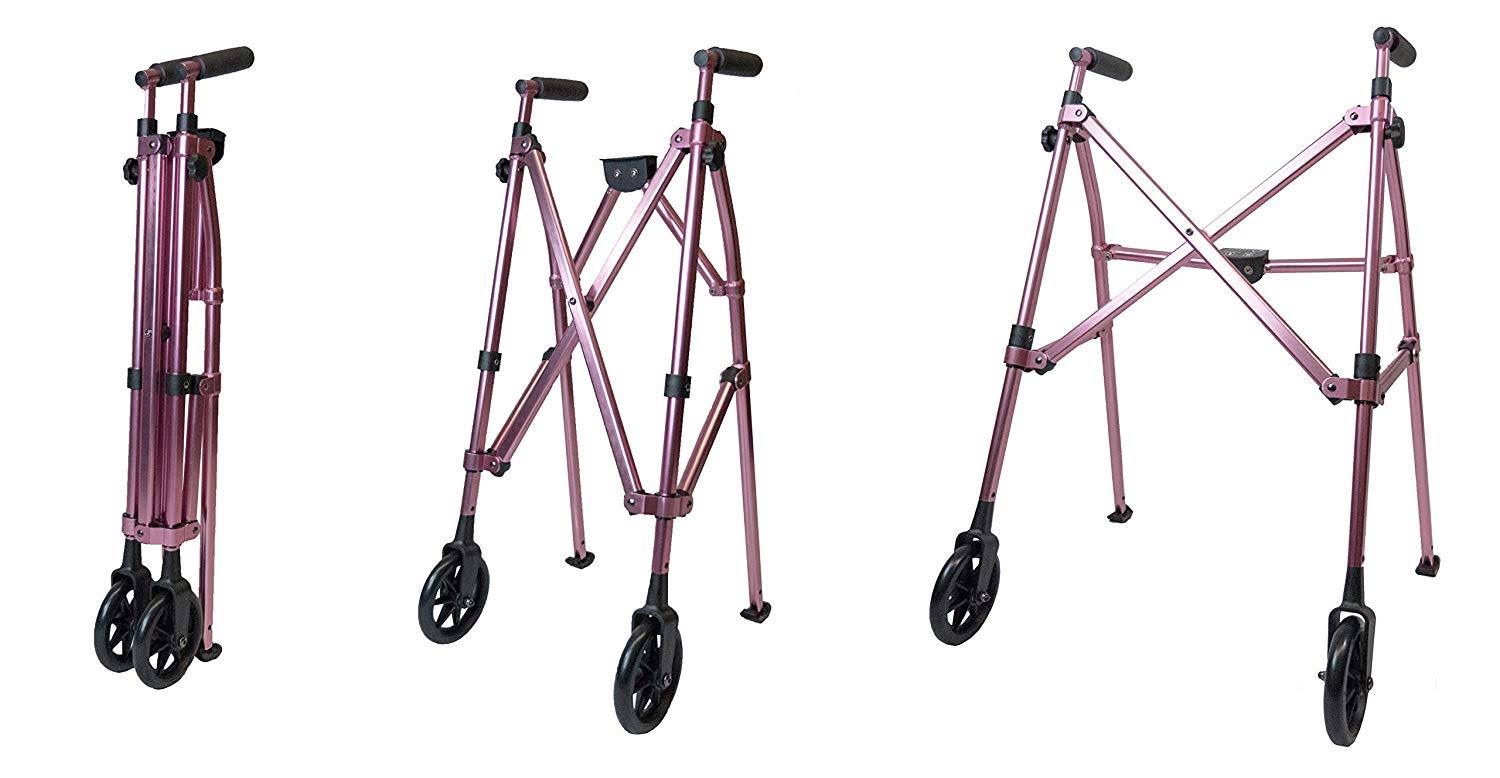 Able Life Space Saver Walker - Lightweight Folding u0026 Height Adjustable Adult Tra