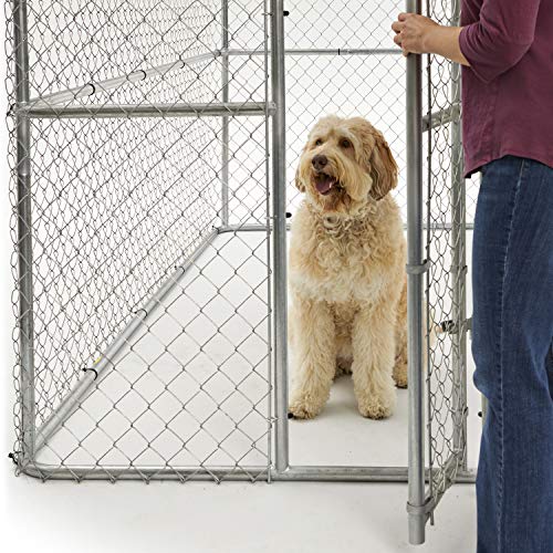 MidWest Homes For Pets Chain Link Portable Kennel with a Sunscreen, 6 by 4 by 4-Feet