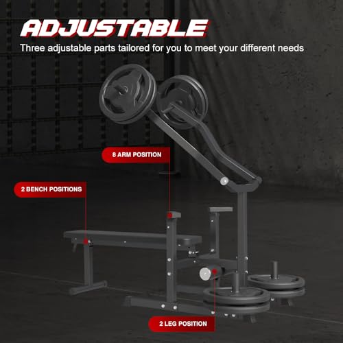 Weight Bench Chest Press Machine with 7 Adjustable Positions Flat Incline for Arm and AB Workouts