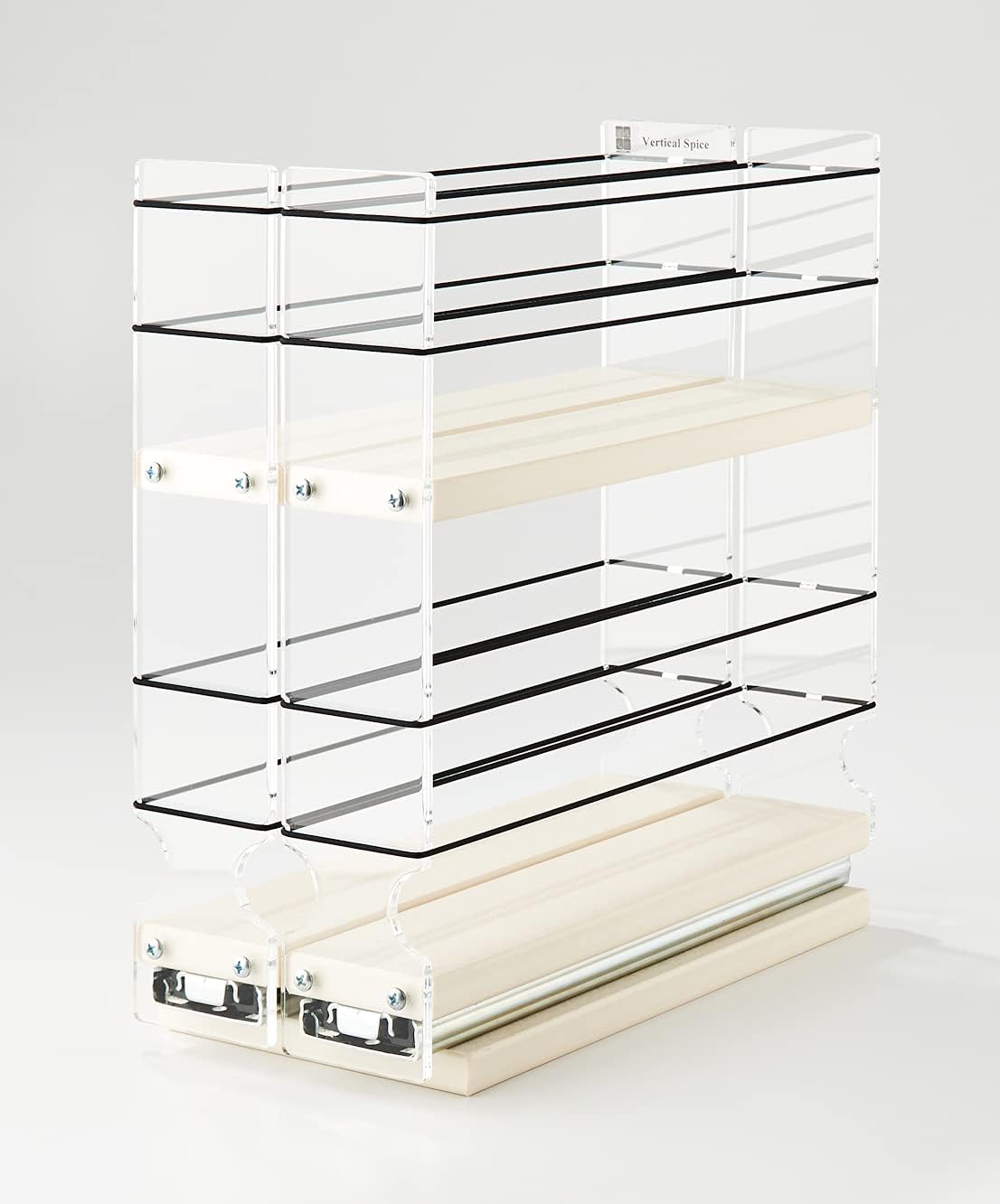 Vertical Spice - 22x2x11 DC - Spice Rack - Narrow Space w/2 Drawers each with 2 Shelves - 20 Spice Capacity - Easy to Install
