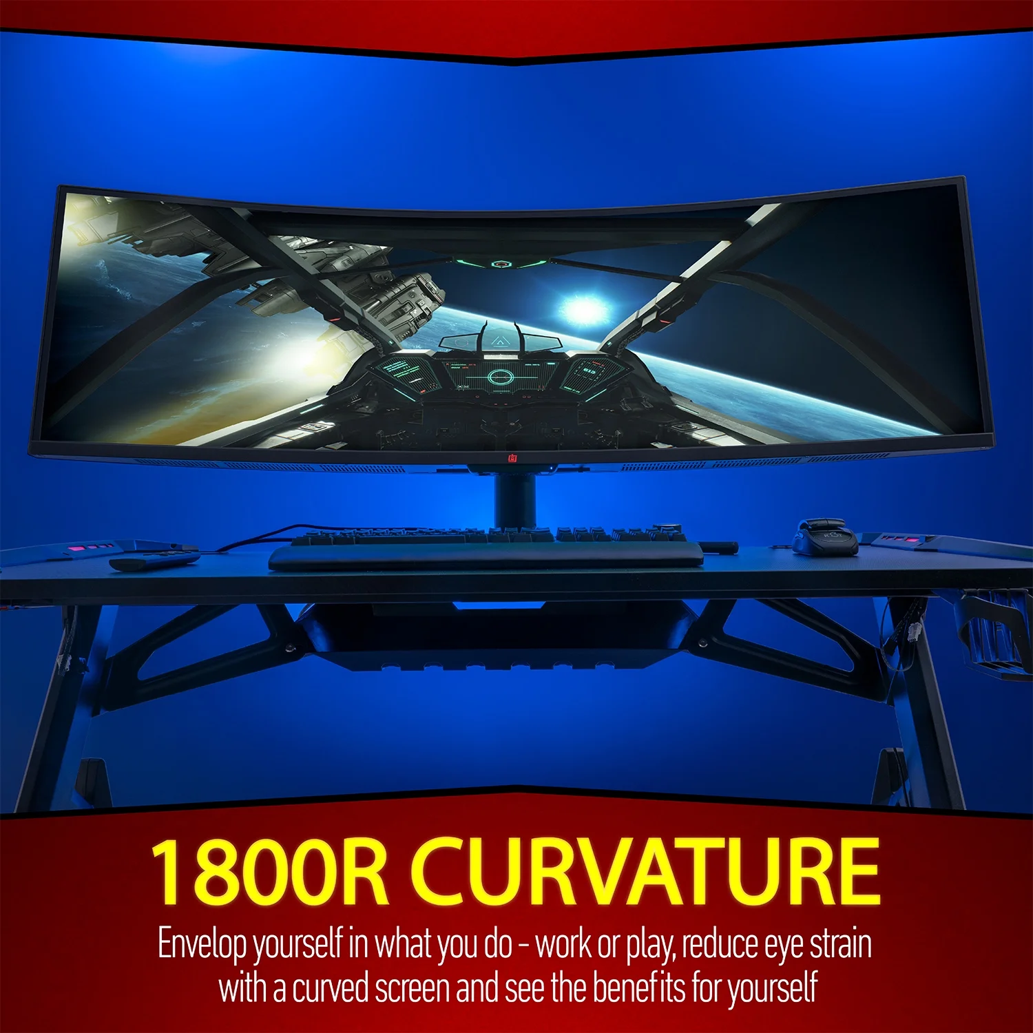 Deco Gear 49" Curved Ultrawide 5K Gaming Monitor, 32:9, 120 Hz, 101% NTSC 100% sRGB, Adjustable, Home Office and Entertainment Workstation