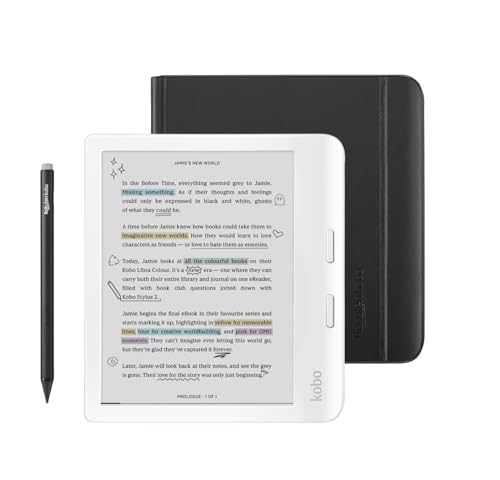 Kobo Libra Colour White eReader with Case Bundle