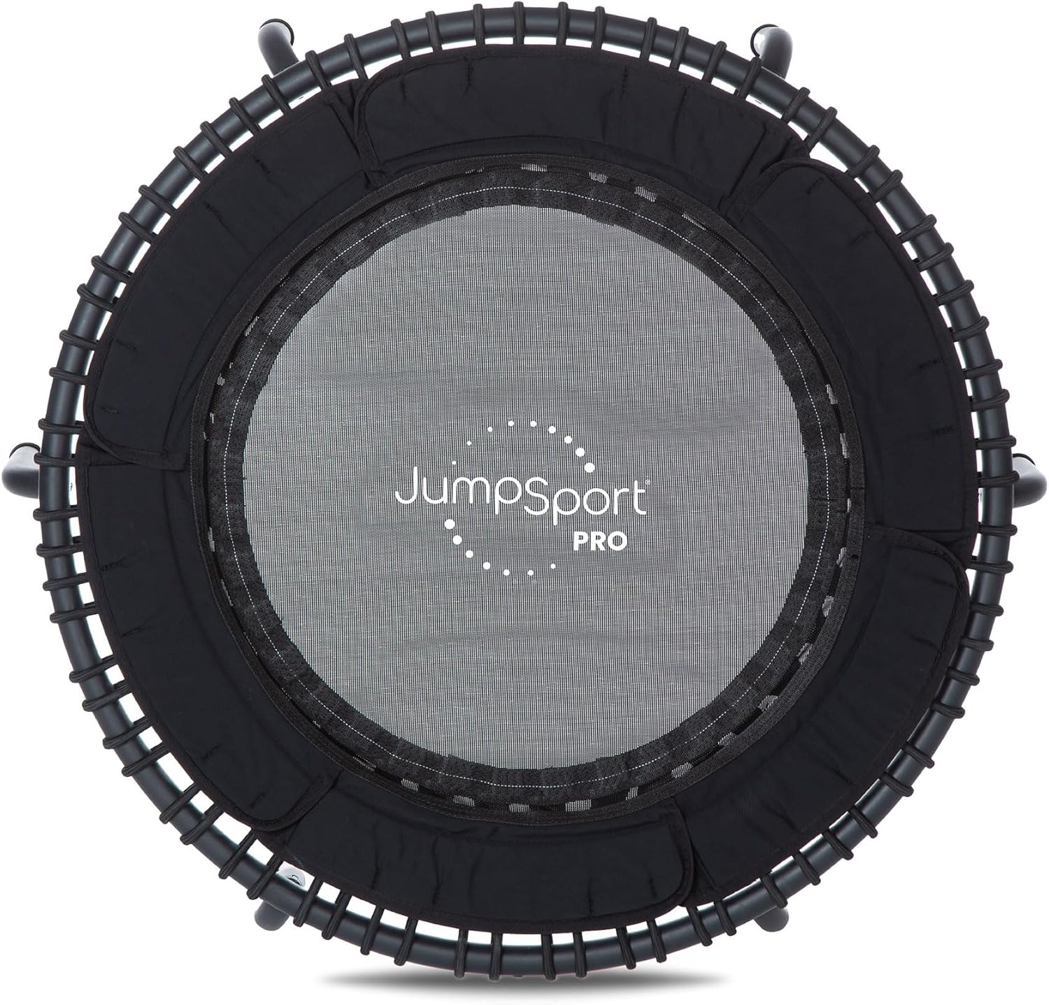 JumpSport PRO Professional Fitness Trampoline with Safe 39 Inch Bounce Surface, Stable Arched Legs, and Adjustable Tension Bungees, Black