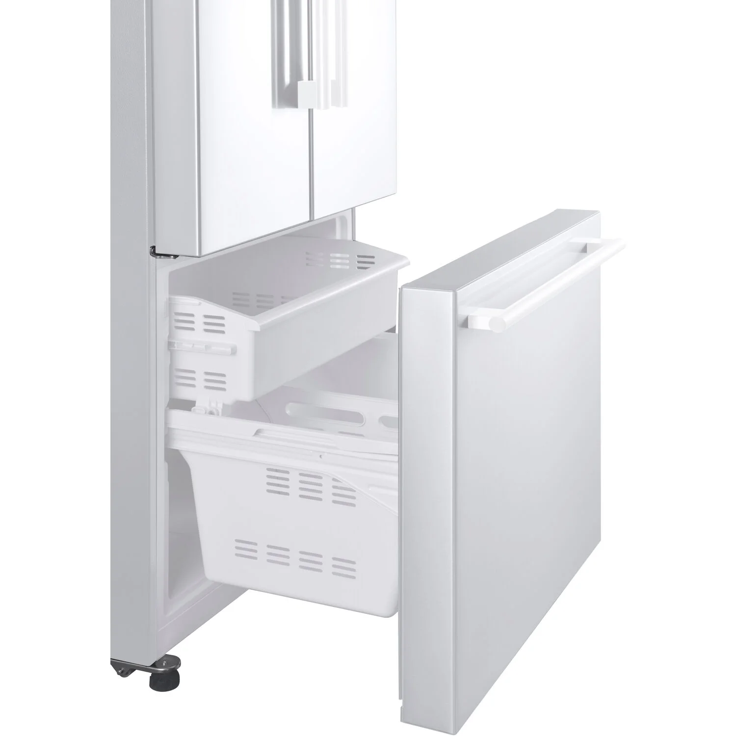Galanz 16 cu. ft. 3-Door French Door Refrigerator, White, 28.35" Wide