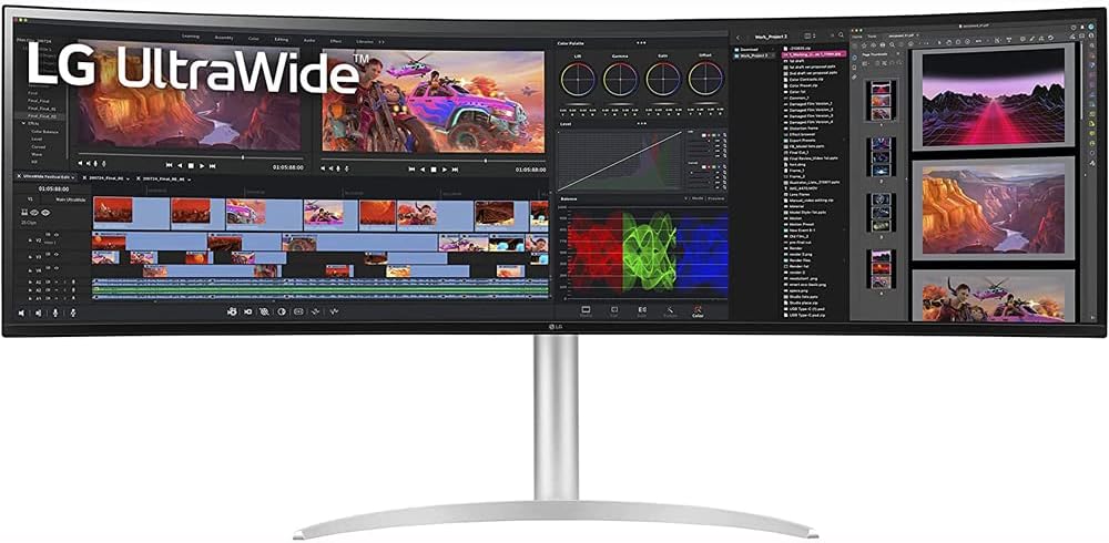 LG 49WQ95C-W 49 inch 32:9 UltraWide Dual QHD Nano IPS Curved Monitor (Renewed)