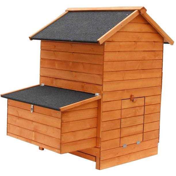 Kinbor Wooden Chicken Coop Outdoor Large Hen House w/Nesting Box Poultry Cage Rabbit Hutch w/Removable Tray &amp; Ramp-Main House - Pet Supplies online store