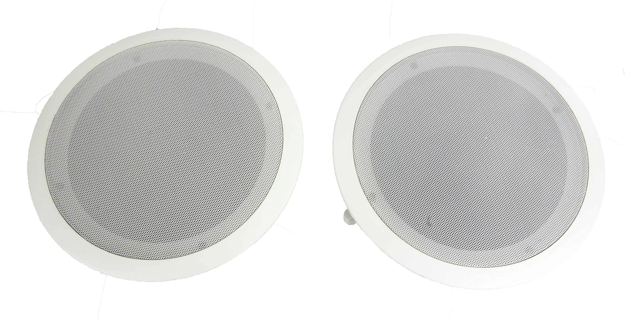 New Pyle Pdic81rd 8x22 1000W Round Wall and Ceiling Home Speakers 2 Pair