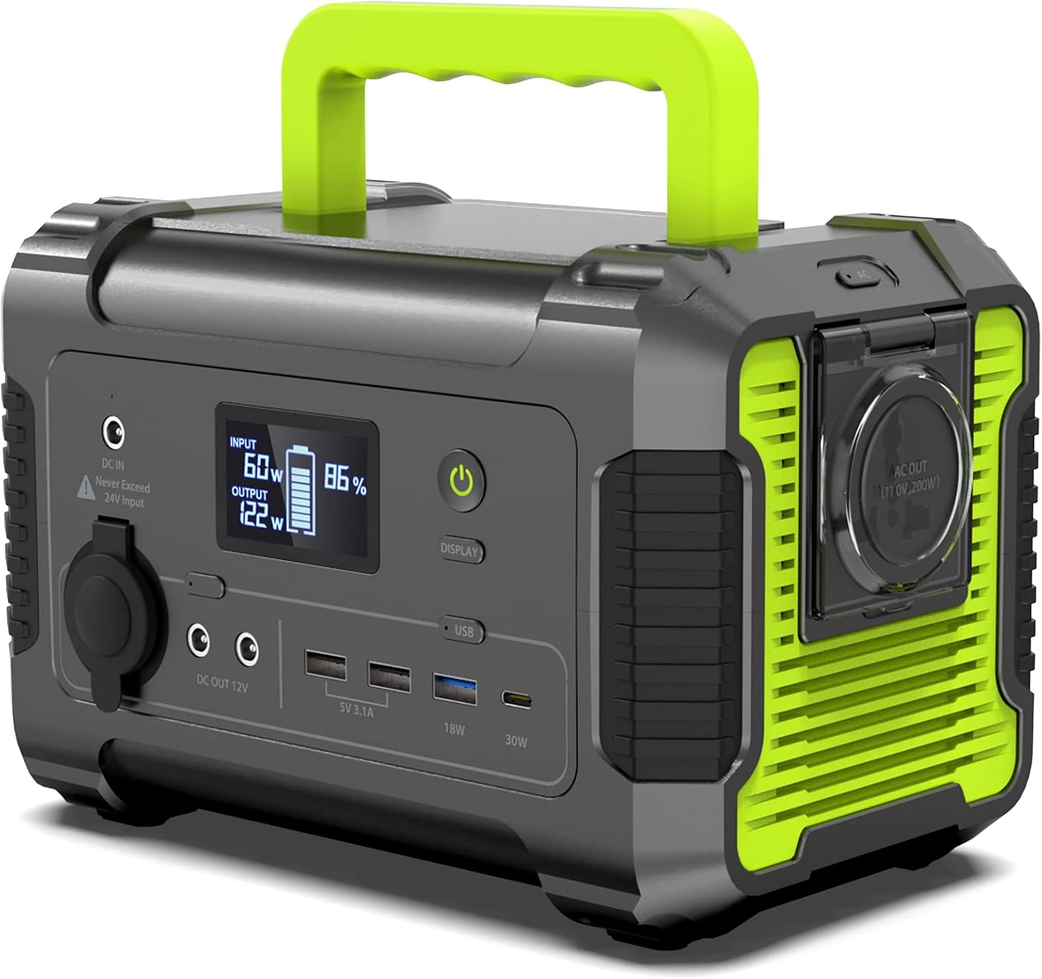 PAXCESS Portable Power Station 200W, 230Wh/62400mAh Emergency Backup Lithium Battery, 110V Pure Sine Wave AC Outlet, QC 3.0, USB-C PD Input/Output, Solar Generator for Home/Outdoor Camping Adventure