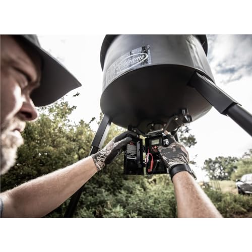 WILDGAME INNOVATIONS 225 lb Quick-Set Game Feeder Bundle with 12V Rechargeable Battery for Feeders