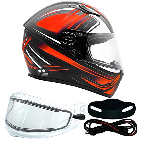 Typhoon Helmets Adult Full Face Heated Dual Lens Shield Snowmobile Helmet