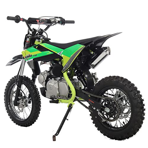 X-PRO X29 110cc Dirt Bike with Automatic Transmission, Electric Start,14"/12" Tires! Assembled and Tested! (Black)