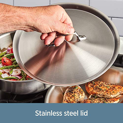 All-Clad Stainless Steel Tri-Ply Bonded Dishwasher Safe Pasta Pentola with Insert / Cookware, 7-Quart, Silver