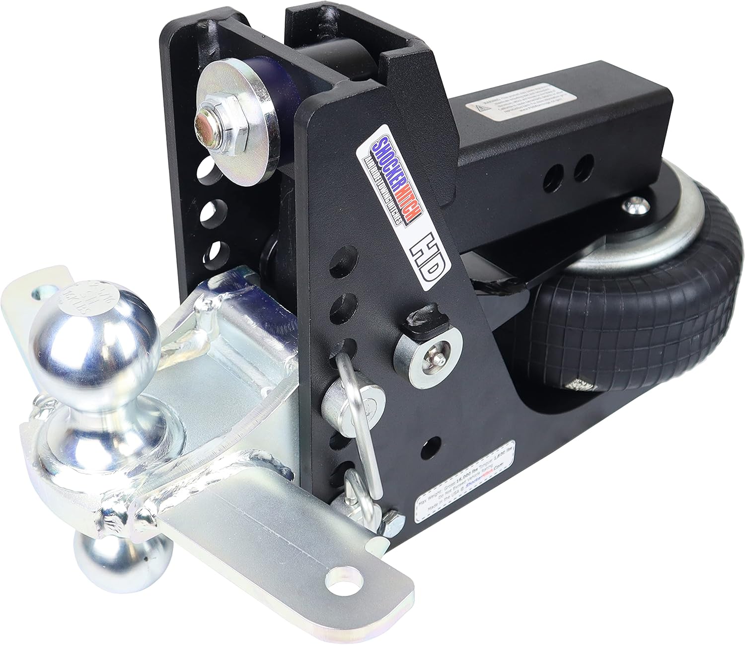 Shocker HD Max Black Air Hitch & Sway Control Towing Kit, Fits 3" Hitch 2 Sway Arm Kits