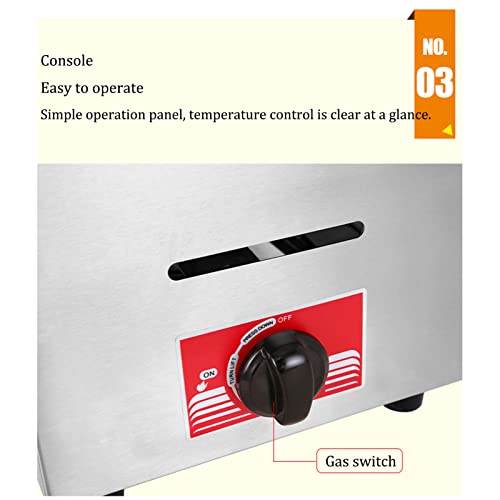 Commercial Restaurant Professional Gas Fryer, Stainless Steel Tabletop Single-cylinder/double-cylinder Propane Deep Fryer, Outdoor Stove Cooking Table with Frying Basket, Fried Chicken and Fish