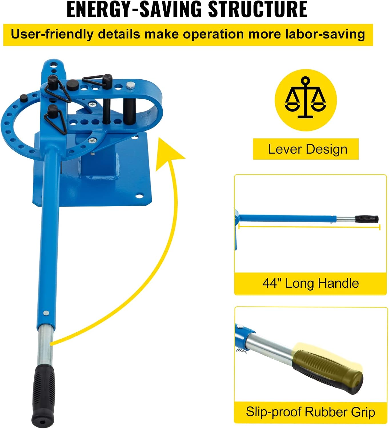 Mophorn YP-9 Manual Bench Top Compact Bender Pipe Bending Machine 7 Dies 1-3inch Metal Fabrication Tube Rod Pipe Bender 44ft Mount Powdercoat Telescoping Handle Maximum 5/8 Thick 1-15/16inch Width