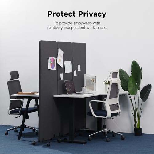 Real Relax Freestanding Room Divider, 24" x 66" Privacy Screen, Single Panel Cubicle Divider with Fixed and Sliding Feet, Removable Side Zipper, for School, Office, Hospital, Living Area, Library