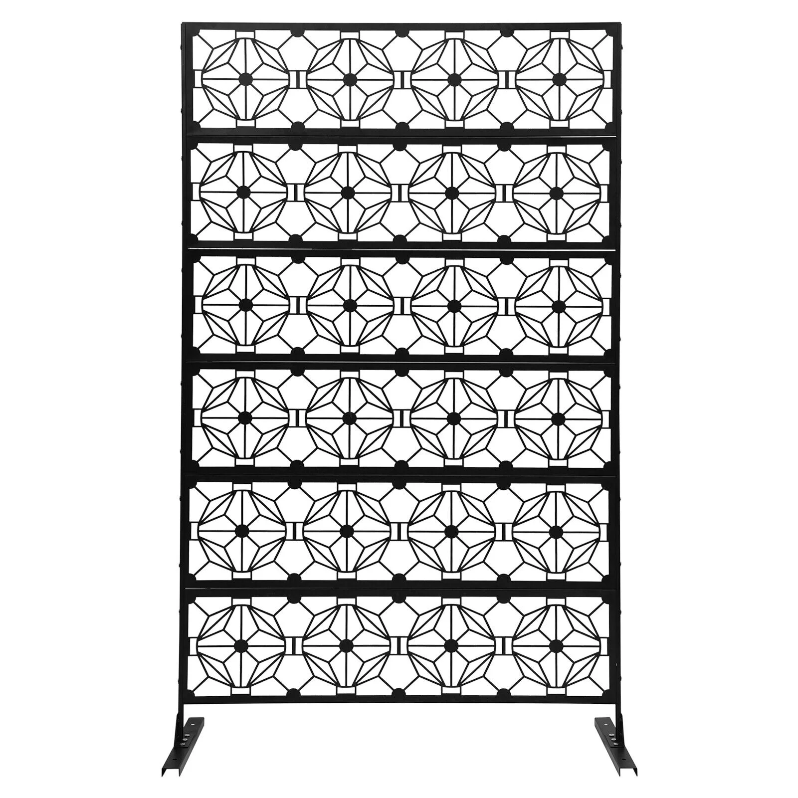 Outdoor Decorative Privacy Screen Panel Steel Garden Flower Pattern Fence for Garden, Yard
