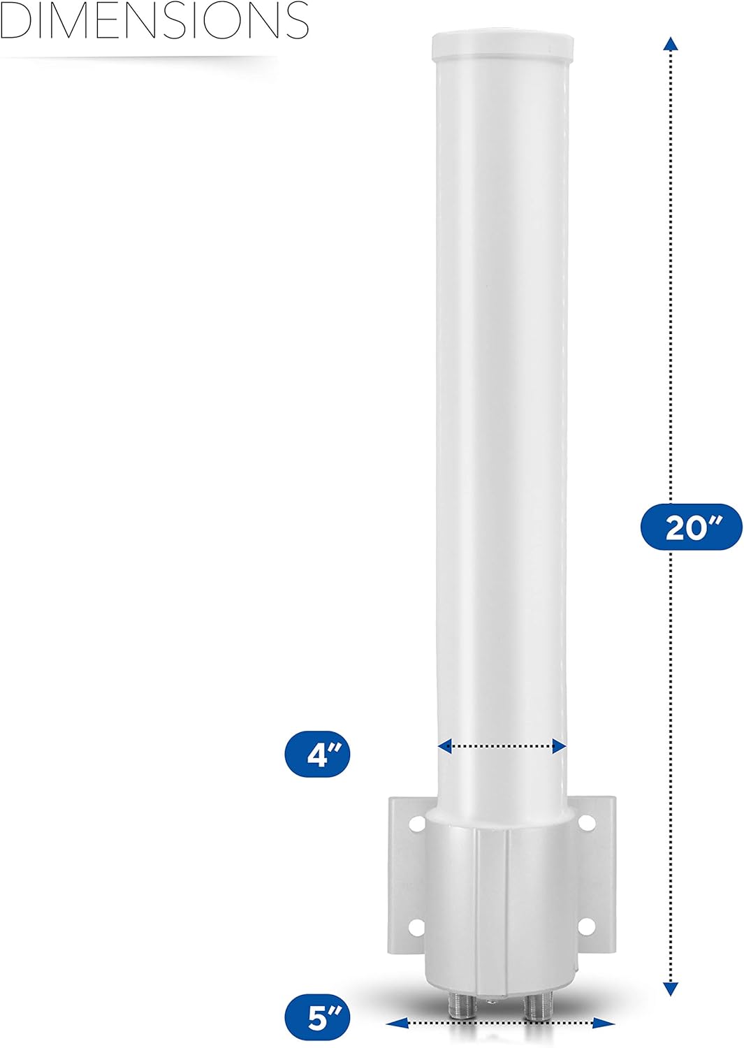 Omnidirectional 4G LTE MIMO Antenna, Wide Band Pole Wall Mount Signal Booster for Mobile Cell Phone, 12dBi Gain Compatible with Verizon, AT&T, Sprint, T-Mobile,