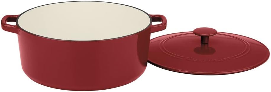 Cuisinart Chef's Classic Enameled Cast Iron Casserole Set (7-Quart, 5-Quart), Cardinal Red