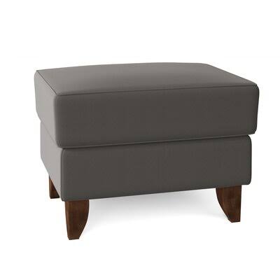 Haleigh 29x22 Rectangle Standard Ottoman Wayfair Custom Upholstery Body Fabric: Sunbrella Canvas Charcoal
