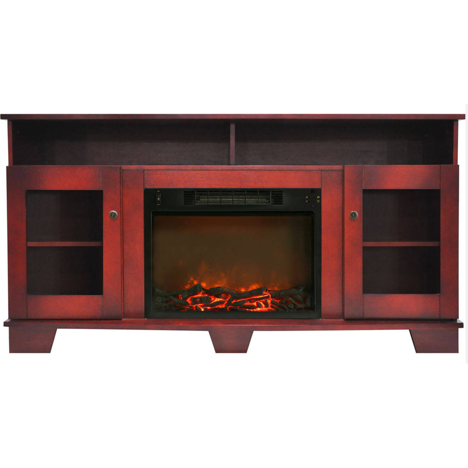 Cambridge Savona Mantel with Electronic Insert, Cherry Fireplace