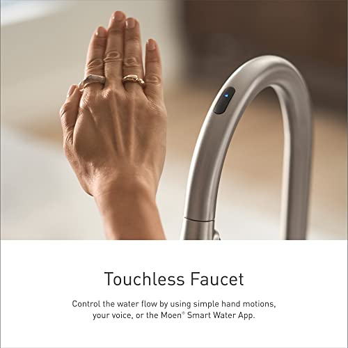 Moen Arbor Matte Black One-Handle Pulldown Kitchen Sink Faucet Featuring Power Boost and Reflex Docking System, Black Kitchen Faucet with Pull Down Sprayer, 7594BL