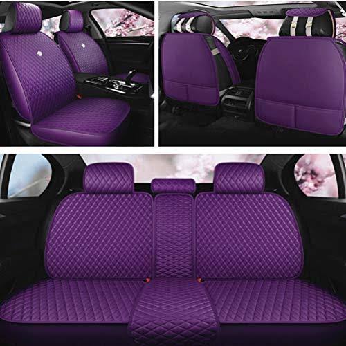 Purple Car Seat Cover Full Set Leather Auto Seat Covers 9pcs Front u0026 Rear Seat Covers with AIRBAG Compatible Universal Fit M
