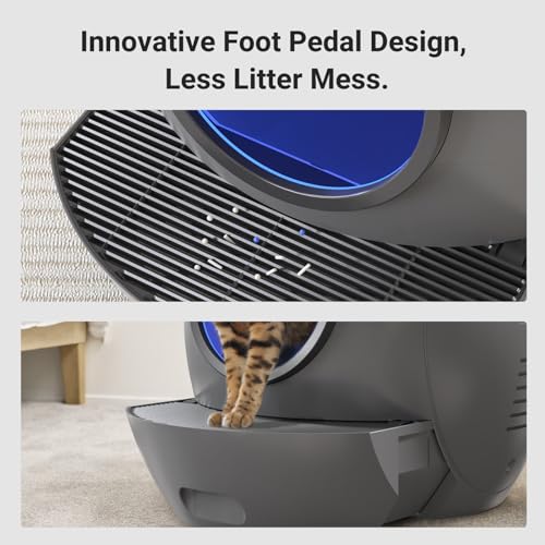 Self-Cleaning Litter Box, SMARTELF Automatic Cat Litter Box Extra Large Litter Box for Multiple Cats, Odor Removal Anti Pinch Kitty Litter Box