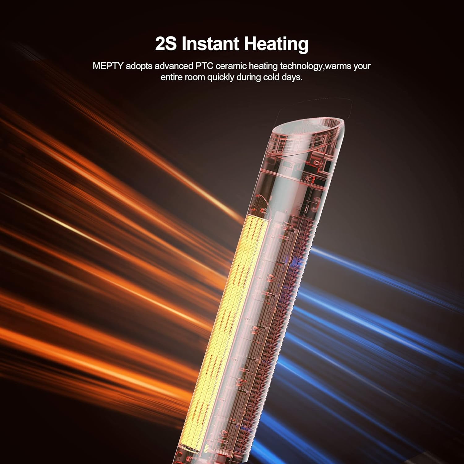 38" Space Heater, Heaters for Large Room, 1500W PTC Fast Heating Oscillating Ceramic Heater with Thermostat, 24H Timer, Remote, 3D Flame, Overheat & Tip-over Protection, for Home, Indoor Use (38 Inch)
