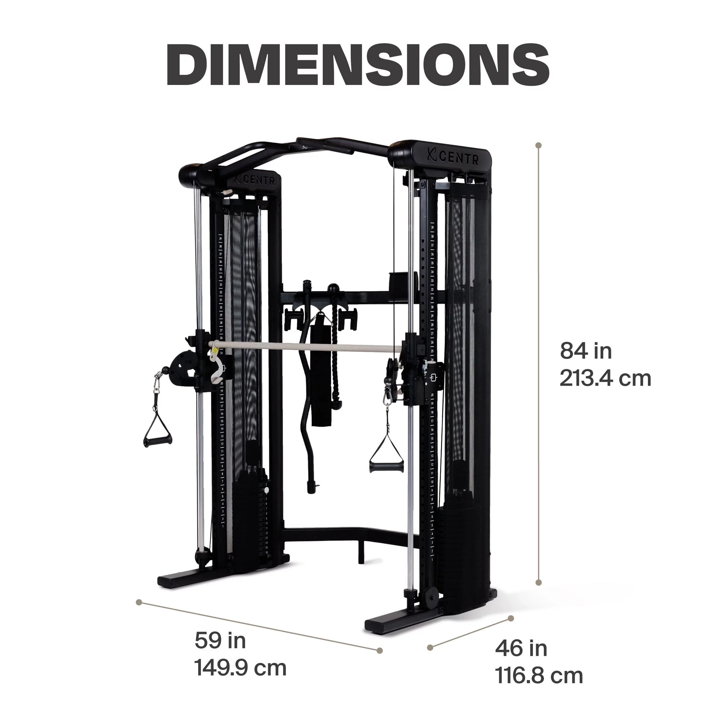 Centr 3 Home Gym Functional Trainer with Selectorized Smith Bar for Total Body Strength Training with 3-Month Centr Membership