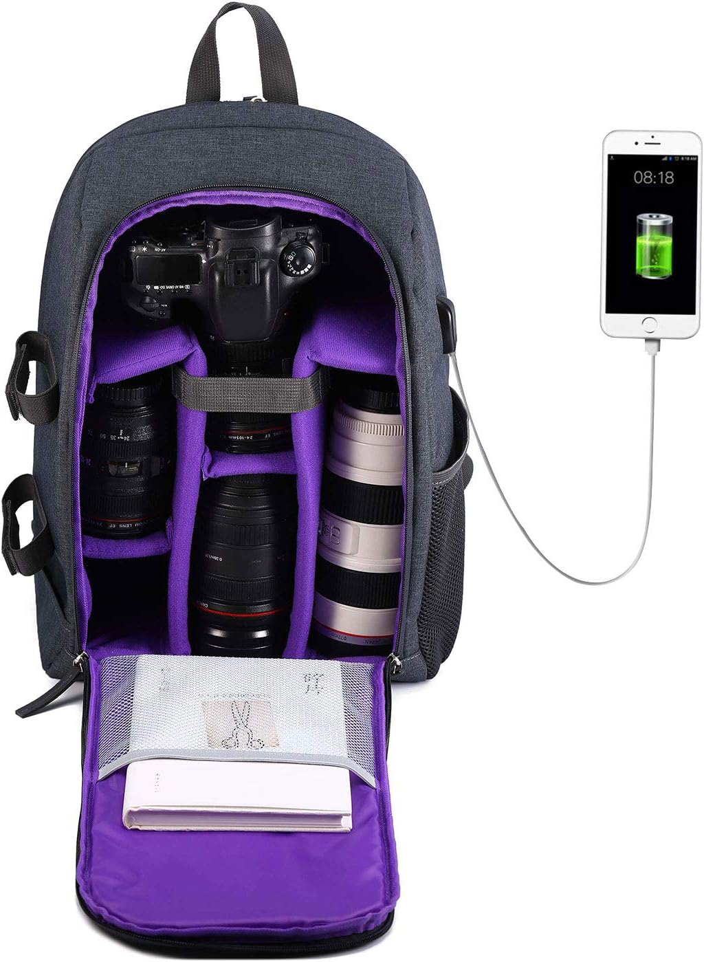 G-raphy Camera Backpack Photography DSLR Camera Bag Waterproof with Laptop Compartment/Tripod Holder for Dslr slr Cameras (Khaki)