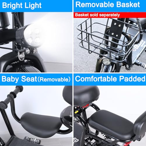 Electric Scooter with Seat for Adult, 36V/48V Electric Scooter with 350W/500W Motor 500W/750W Peak Power, 20 Mile Range, 17.4mph/18.75mph, e Scooters with Adjustable Seat