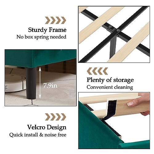 VECELO Twin Bed Frame Platform Bed Frame with Upholstered Headboard, Strong Frame and Wooden Slats Support, Strong Weight Capacity, Non-Slip and Noise-Free, Easy Assembly,Pink