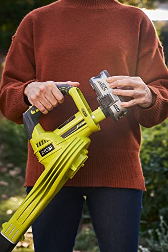 Ryobi OBL1820S ONE+ Cordless Blower, Air Speed (Zero Tool), 241 km/h, 18 V, Hyper Green and Grey