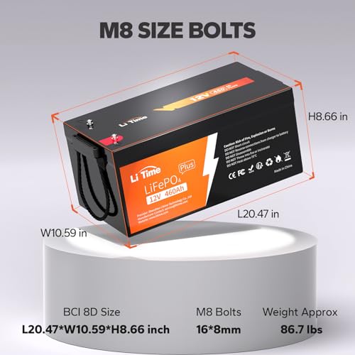 LiTime 12V 100Ah LiFePO4 Battery BCI Group 31 Lithium Battery Built-in 100A BMS, Up to 15000 Deep Cycles, Perfect for RV, Marine, Home Energy Storage