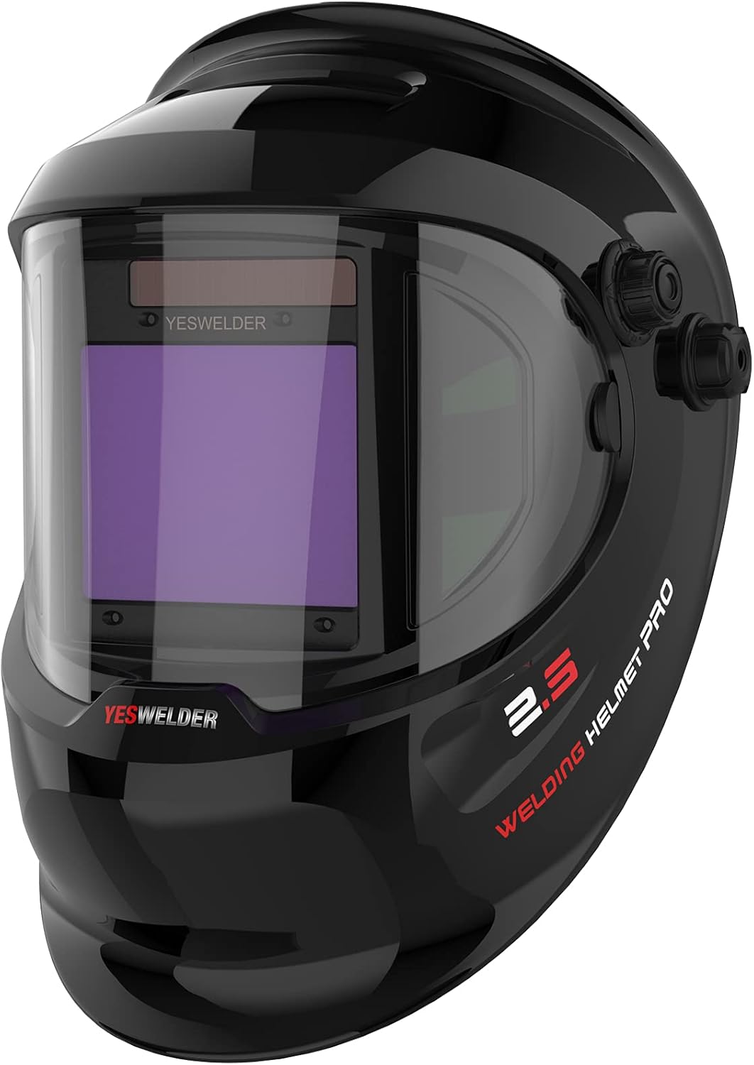 YESWELDER Large Viewing True Color Solar Powered Auto Darkening Welding Helmet with Side View, 4 Arc Sensor Wide Shade 4/5-9/9-13 Welder Mask for TIG MIG ARC Grinding Plasma LYG-Q800D-CP