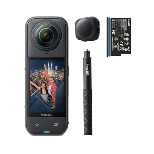 Insta360 X5 Motorcycle Bundle - Waterproof 8K 360° Action Camera, Rugged & Replaceable Lens, 3-Hour Battery, Clear Audio, Stabilization, Invisible Selfie Stick Effect, Leading Low Light