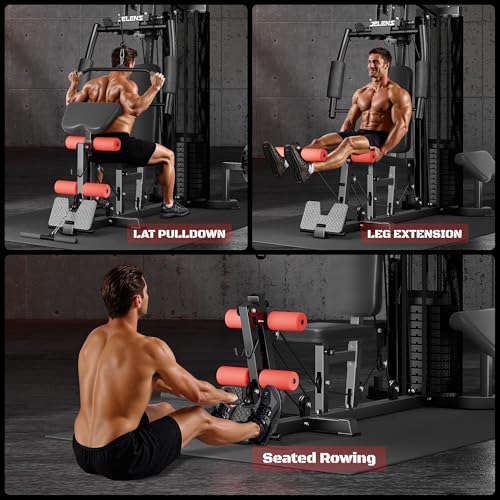 Home Gym, Multifunctional H11 Home Gym Equipment, Workout Station with 150LBS Weight Stack, Exercise Equipment with Pulley System for Full Body Training