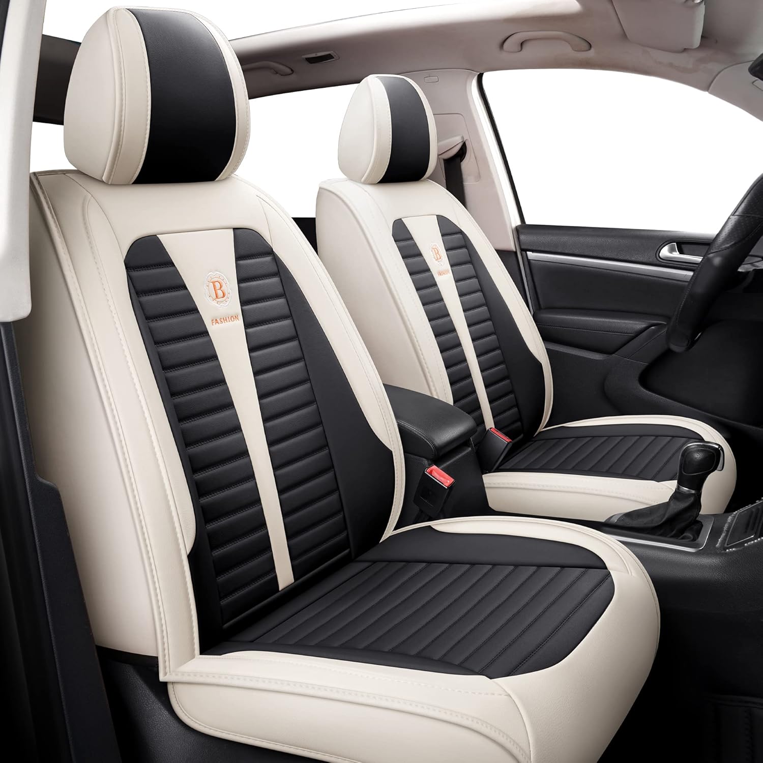 Isen-CoverAuto Leather Car Seat Covers Automotive Vehicle Cushion Cover for SUV Pick-up Truck Universal Fit Set for Auto Interior Accessories Full Set (Black)