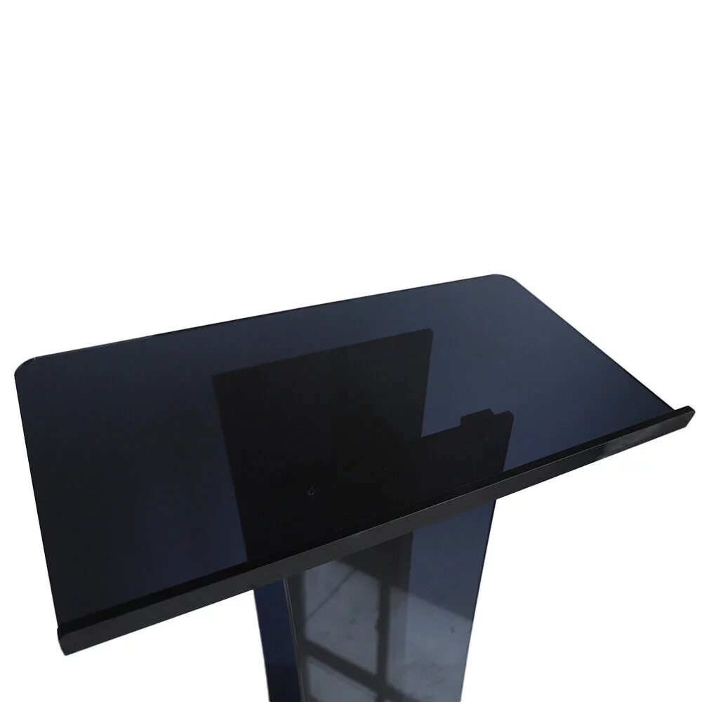 ZhdnBhnos Black Acrylic Podium Podium Stand Clear Podium Lectern Plexiglass Pulpit Presentation Table Reception Stand For Conference School Church
