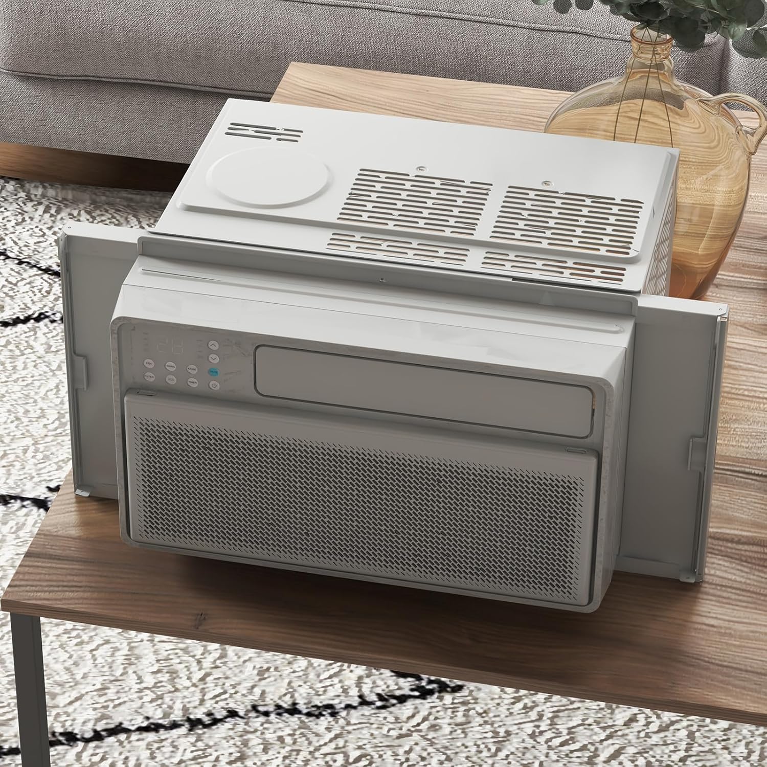 8000 BTU U-Shaped Inverter Window Air Conditioner - Ultra Quiet 42dB, Covers Up to 350 sq ft, Energy Efficient, Remote Control, White